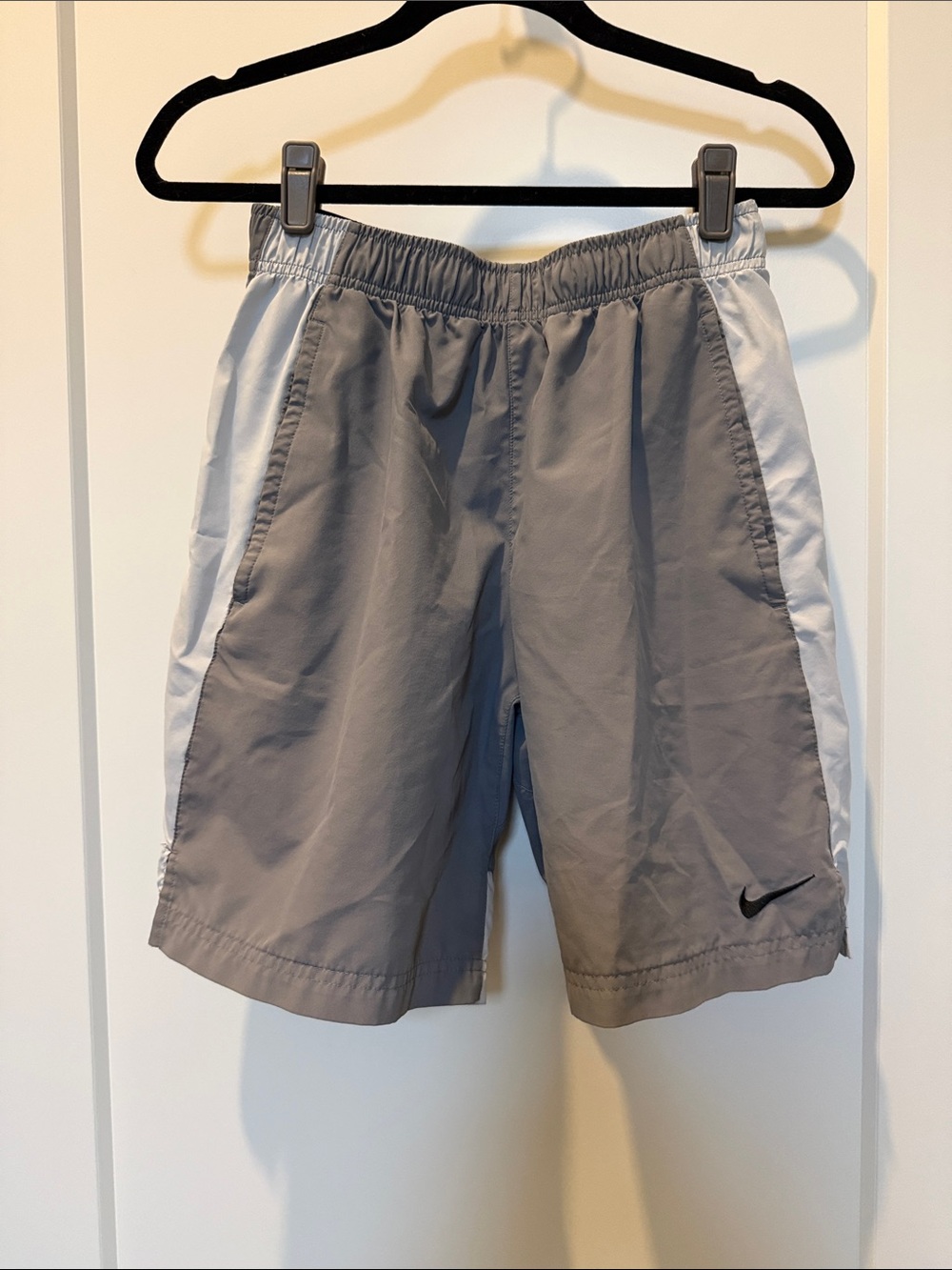 Nike Men’s Gray Athletic Shorts with White Side Panels